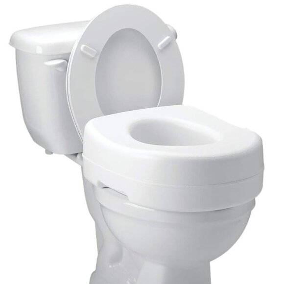 Carex Economy Raised Toilet Seat, 5.5'' White, 300 lb Capacity - 1 Count - Picture 1 of 9